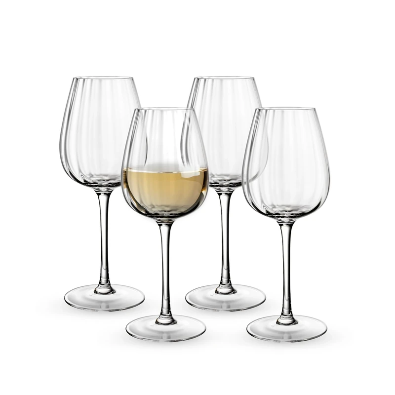 Villeroy & Boch - Rose Garden White Wine Glass Set 4 Pieces 120 ml Clear, Dishwasher Safe, White Wine Glasses, Glass Set, Drinkware, Crystal Glass
