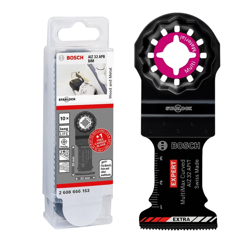 Bosch Accessories Professional 10x AIZ 32 APB + 1x Expert MultiMax AIZ 32 APIT Multitool Blade (for Wood, Metal, Stainless Steel Sheets, Accessories Multitool)