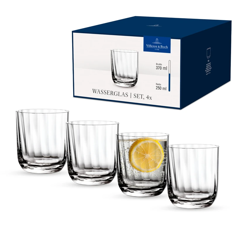 Villeroy & Boch - Rose Garden Water Glass, Set of 4, 250 ml, Crystal Glass