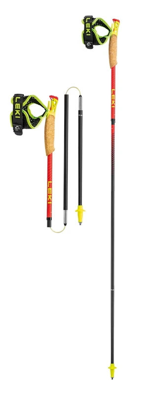 Leki Ultratrail FX.One Superlite, Bright Red/Neon Yellow/Natural Carbon - 110cm