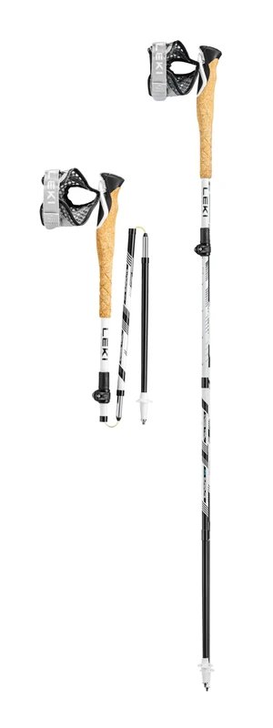 Leki Cross Trail FX Superlite Compact Trekking Poles, White/Mint/Blk - 100-120cm