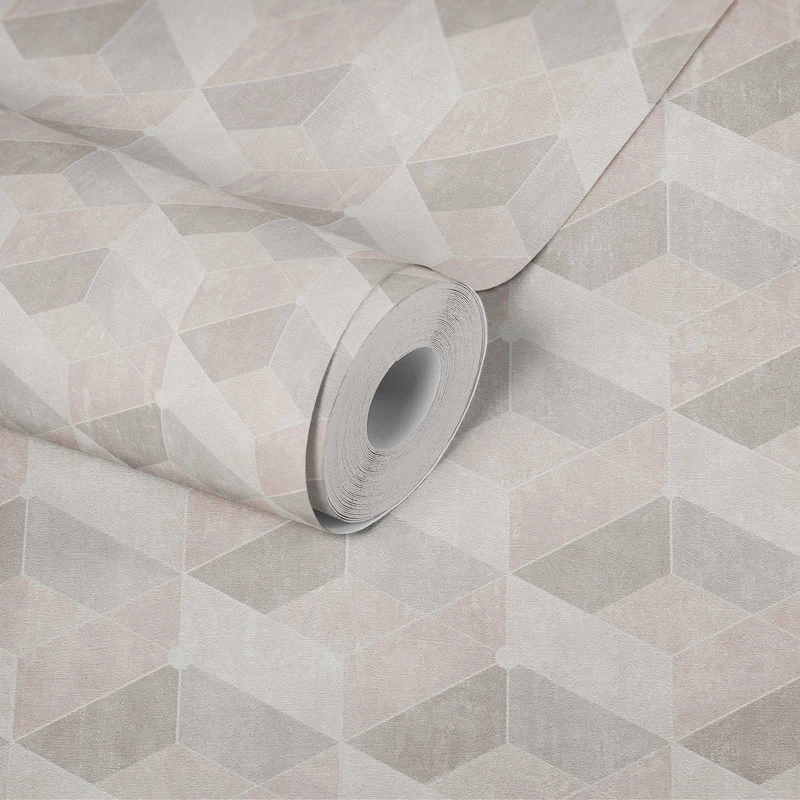 Livingwalls 3D Wallpaper Titanium 3 Non-Woven Wallpaper 10.05 m x 0.53 m Beige Creme Made in Germany 382021 38327-3