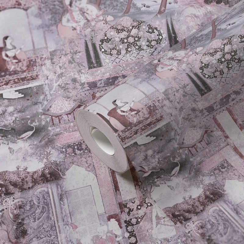 A.S. Création Oriental Dream Flowery Non-Woven Wallpaper 10.05 m x 0.53 m Pink Purple Brown Made in Germany 381744 381744