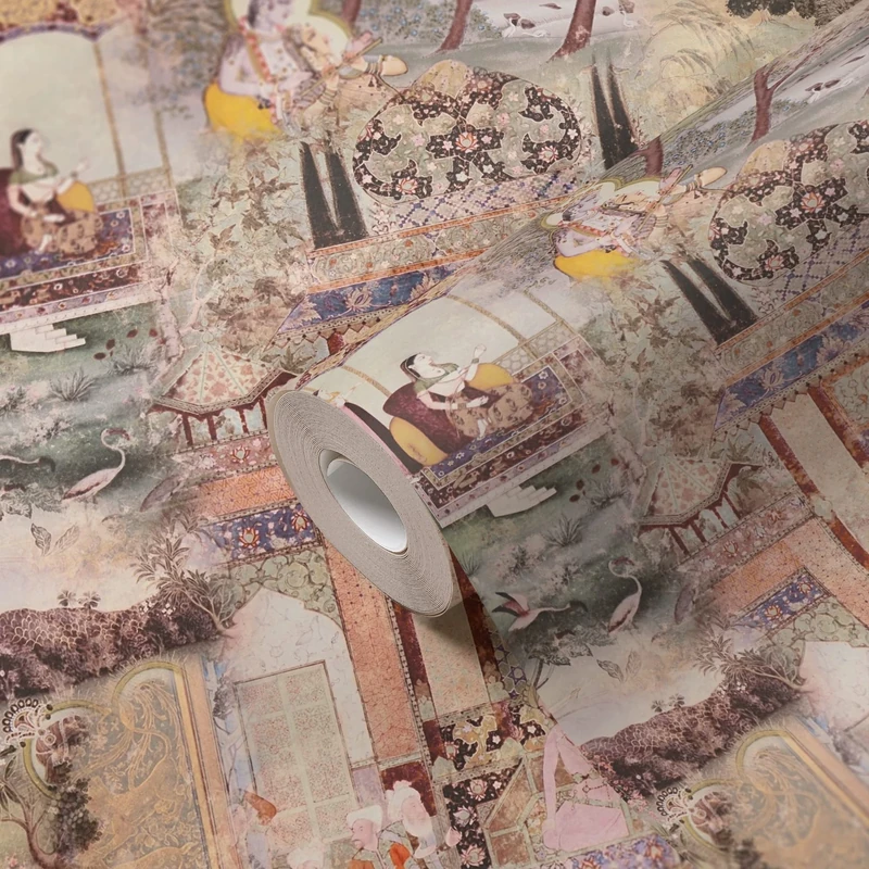 A.S. Création Oriental Dream Flowery Non-Woven Wallpaper 10.05 m x 0.53 m Green Beige White Made in Germany 381742 381742