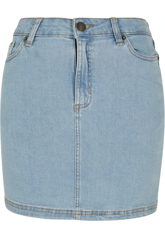 Urban Classics Women's Organic Stretch Denim Mini Skirt, Clearblue Bleached, UK 4
