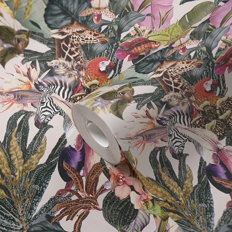 A.S. Création Floral Wallpaper Dream Flowery Non-Woven Wallpaper 10.05 m x 0.53 m White Green Yellow Made in Germany 381763 381763