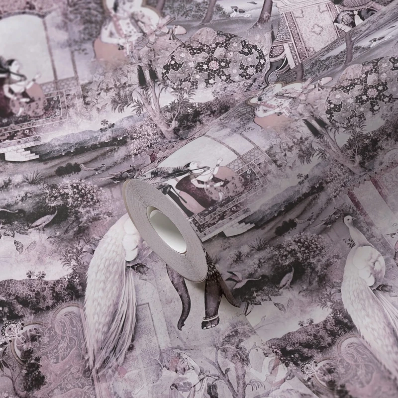 A.S. Création Oriental Dream Flowery Non-Woven Wallpaper 10.05 m x 0.53 m Pink Purple White Made in Germany 381731 381731