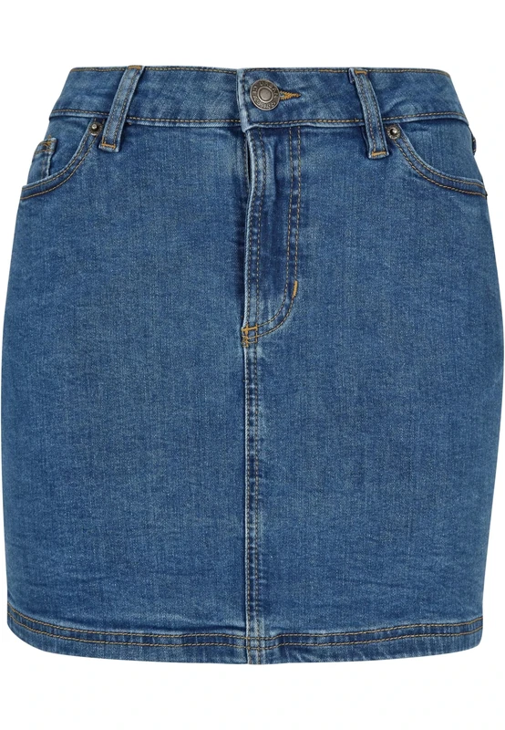 Urban Classics Women's Ladies Organic Stretch Denim Mini Skirt Skirt, clearblue Washed, 27
