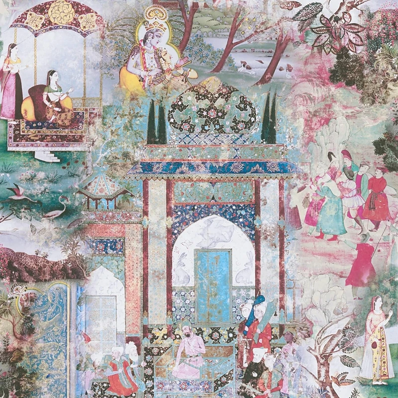 A.S. Création Oriental Dream Flowery Non-Woven Wallpaper 10.05 m x 0.53 m Pink Green Blue Made in Germany 381743 381743