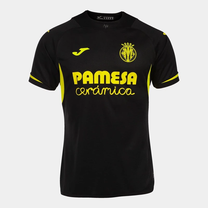 Villarreal CF Official 22/23 Third Kit Match Jersey, Hort Sleeve T-Shirt, Unisex, Black, L - Image 1