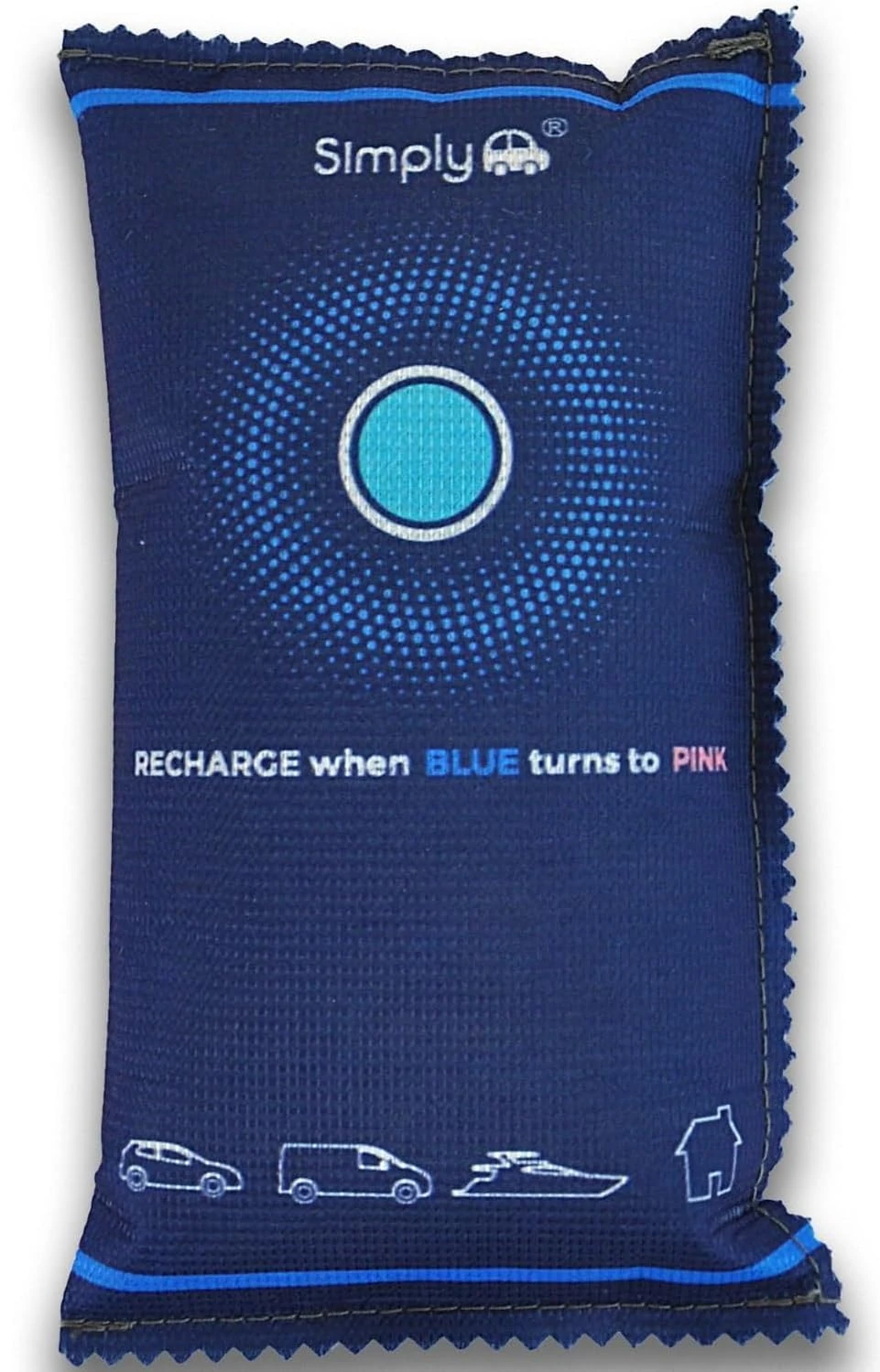 Simply Auto DEH003 Reusable Car Dehumidifier - Quick Drying suitable for Microwaving, Strong Absorption up to 40% of Weight in moisture, Eco-Friendly Granules, Unlimited Cycles (350g), Blue