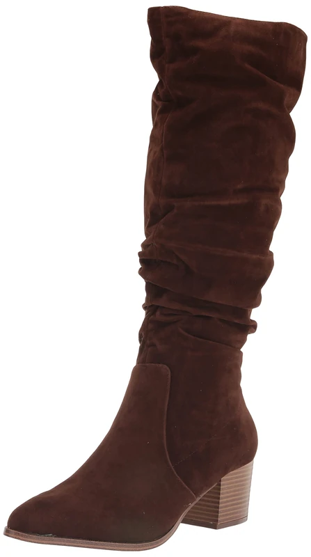 Amazon Essentials Women's Tall Block-Heeled Boots, Dark Toffee Brown, 10 UK