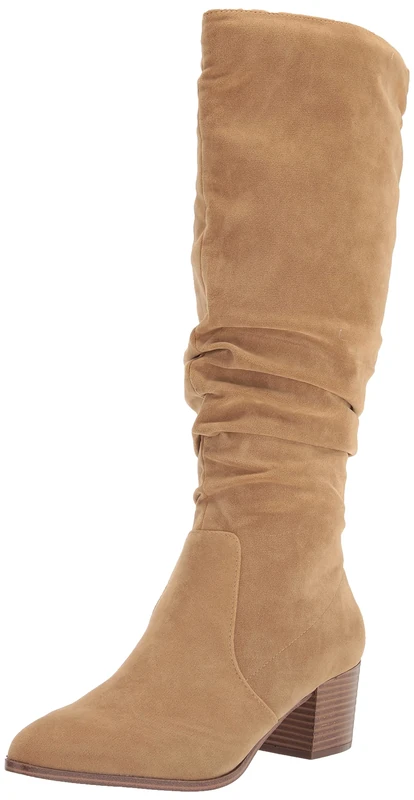 Amazon Essentials Women's Tall Block-Heeled Boots - Tan