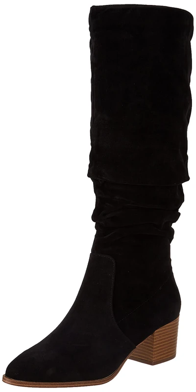 Amazon Essentials Women's Tall Block-Heeled Boots, Black, 4 UK