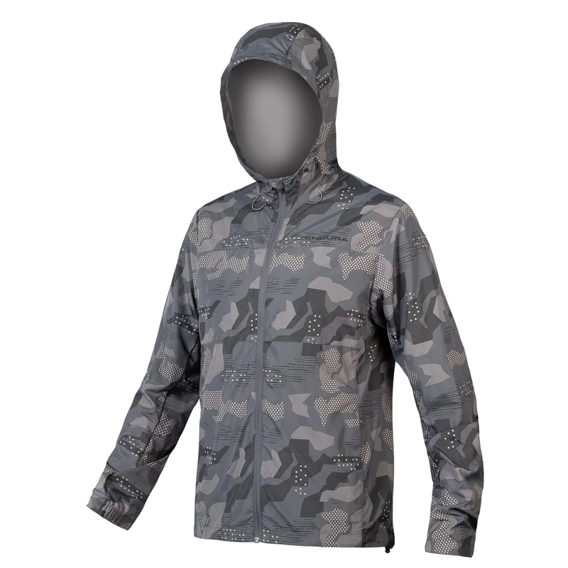 Endura Core Windproof Shell Jacket Perfect On The Trail Or The City Streets Jacket, Grey Camo, 3Xl