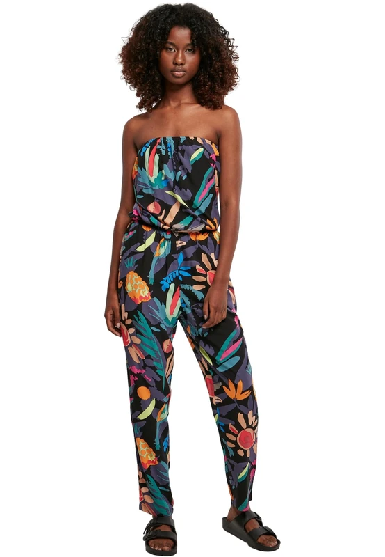 Urban Classics Women's Ladies Viscose Bandeau Jumpsuit T-Shirt, Blackfruity, XXXL