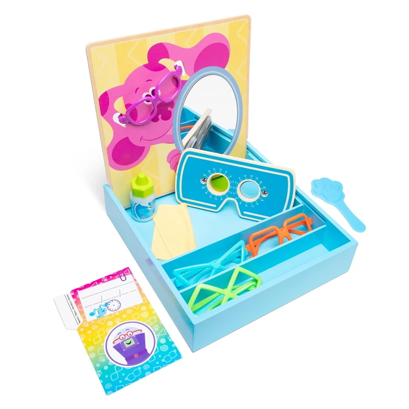 Melissa & Doug Blue’s Clues & You! Time for Glasses Eye Doctor Play Set, Role Play Toy for Kids, 3 and Above, Gift for Boys or Girls, FSC-Certified Materials