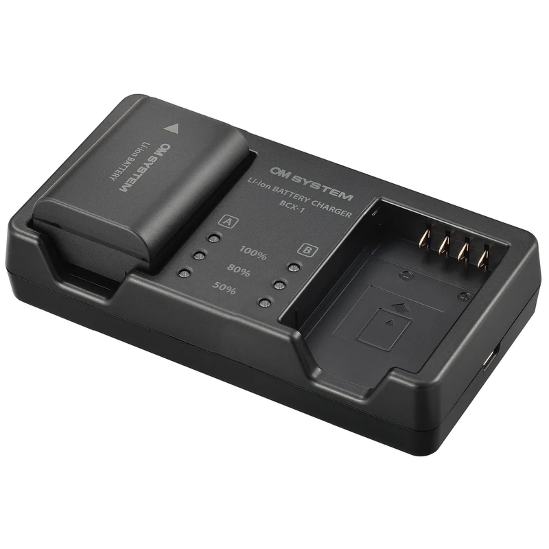 OM SYSTEM SBCX-1 Battery Charger Kit with BLX-1 High-Capacity Lithium-Ion Battery for OM-1, OM-1 Mark II and OM-3, Dual Charger, Fast Charging, Long Life