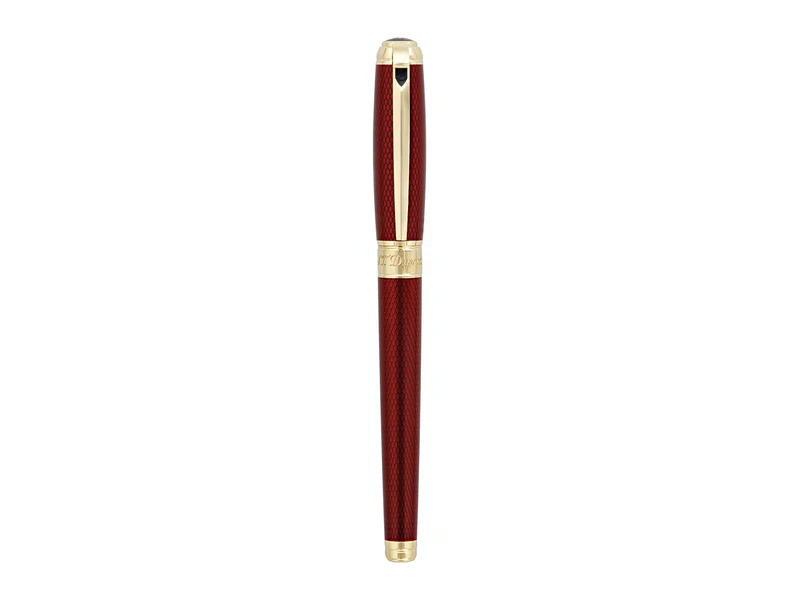 S.T. Dupont Line D Large Red Rollerball with Yellow Gold Trims
