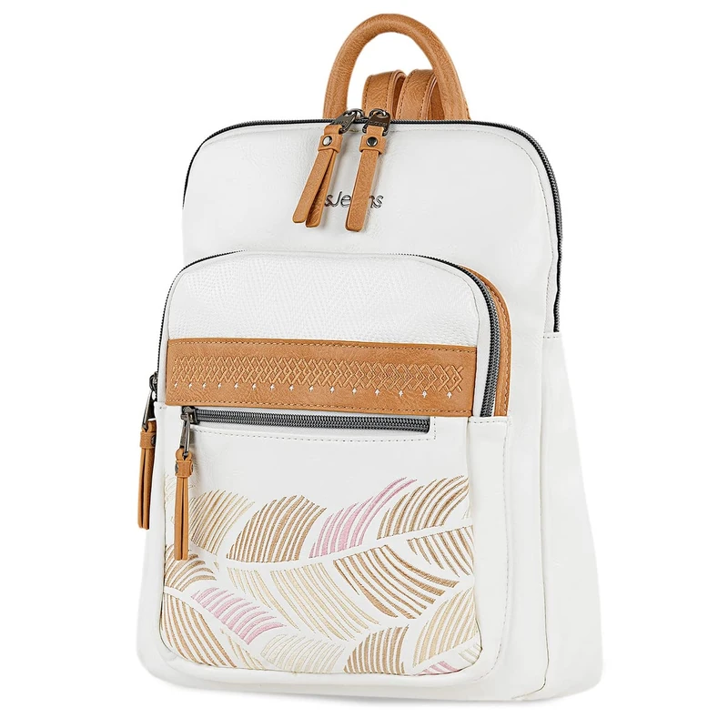 Lois - Women's Backpack, Casual Women's Backpack, Brand Women's Backpack – Easy to Clean Women's Backpack – Women's Fashion Backpack – Small Women's Bag. Women's Backpack Having 310723, White, White,