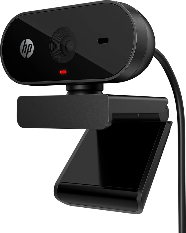 HP PC Webcam 320 | 1080p FHD webcam | Compatible with Chrome | Auto Light Corrector | Built-in Microphone | 66 Degree Wide Angle Field of View | Support with 360 Degree Swivel Clip | Black