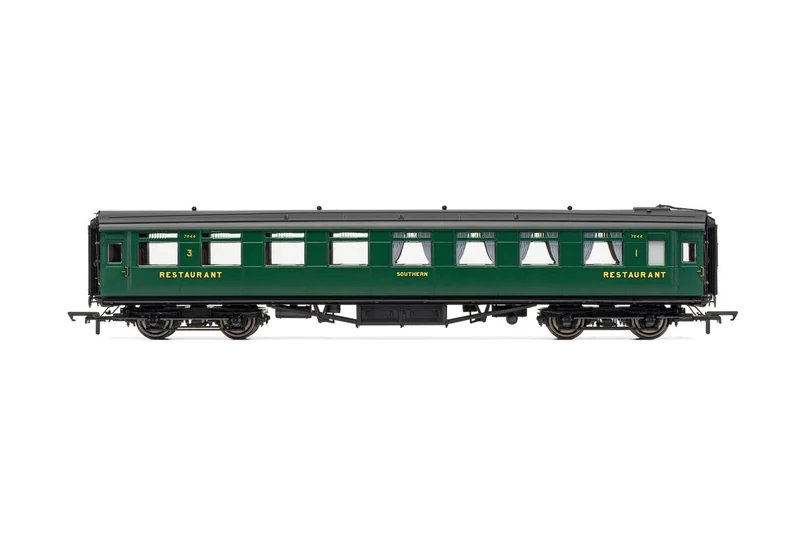 Hornby Coach Car - R40221 SR, Maunsell Dining Saloon Comp, 7844 - Era 3 Train Toy, 00 Gauge Carriage for Train Set, Rolling Stock Models for Adults - 1:76 Scale Model Gift