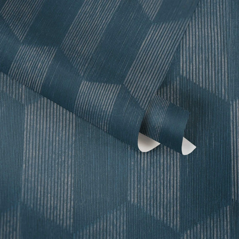 A.S. Création Graphic 385921 Wallpaper Blue Bronze Light Shiny Geometric 3D Non-Woven Wallpaper 10.05 x 0.53 m 385921 - Image 1