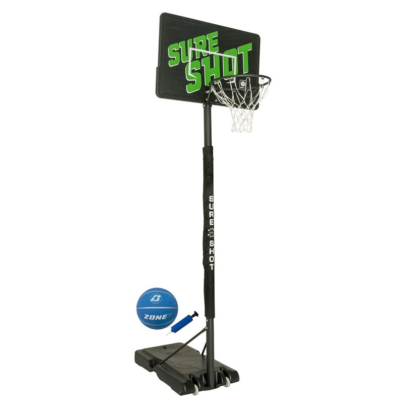 Sure Shot Jump Shot Basketball Hoop and Ball Set, Black/Green