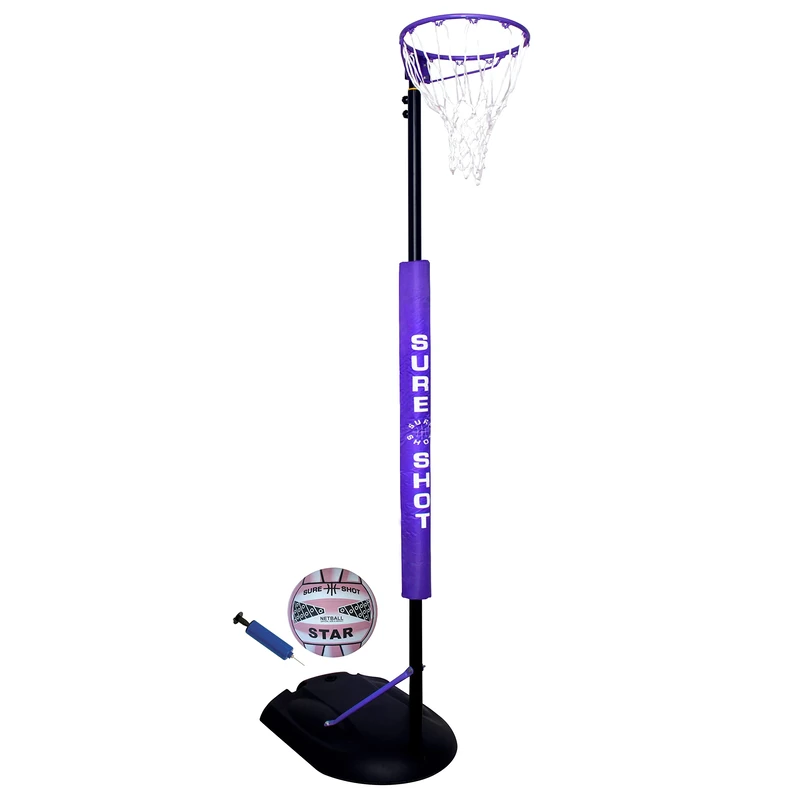 Sure Shot Goal Shot Netball Hoop and Ball Set, Purple/Black, One Size