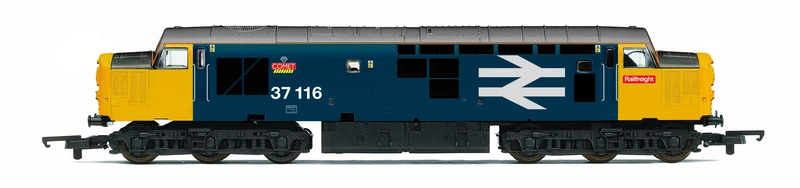 Hornby Diesel Train - R30185 RailRoad Plus BR, Class 37, Co-Co, 37116 'Comet'- Era 8 00 Gauge Locomotives for Train Set, Engine Models for Adults - 1:76 Scale Model Gift, Blue