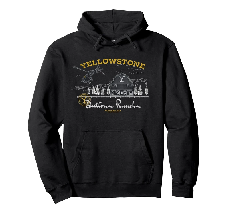 Yellowstone Dutton Ranch Helicoptor Pullover Hoodie - Image 1