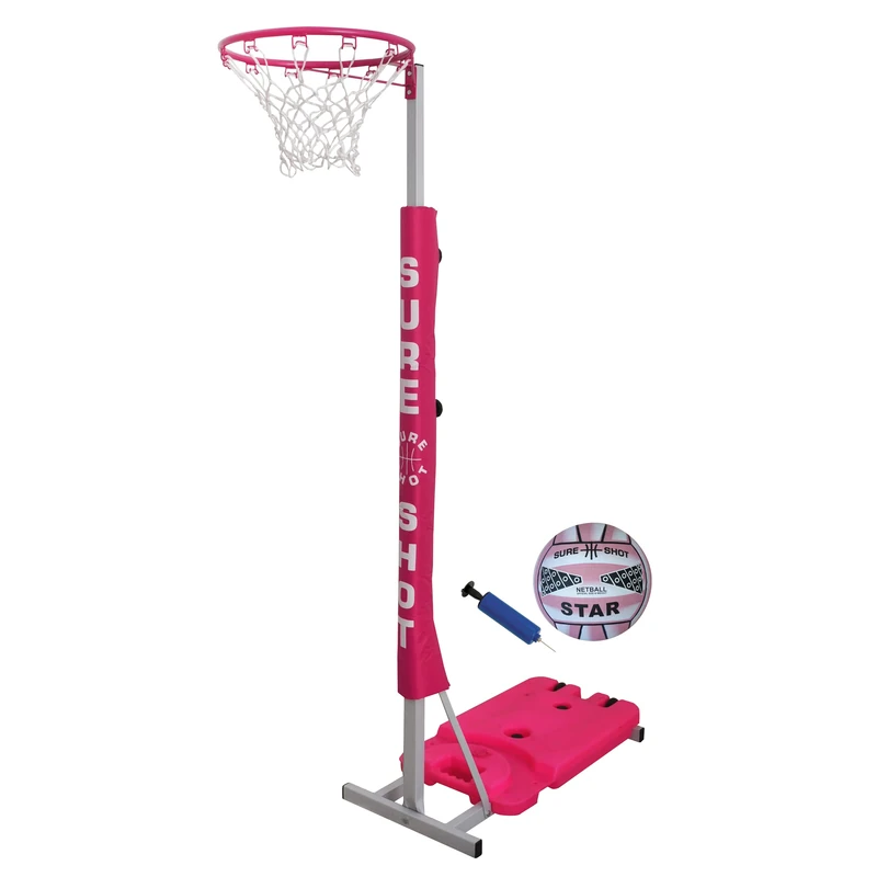 Sure Shot Easi Play Netball Hoop and Ball Set - Pink/Silver