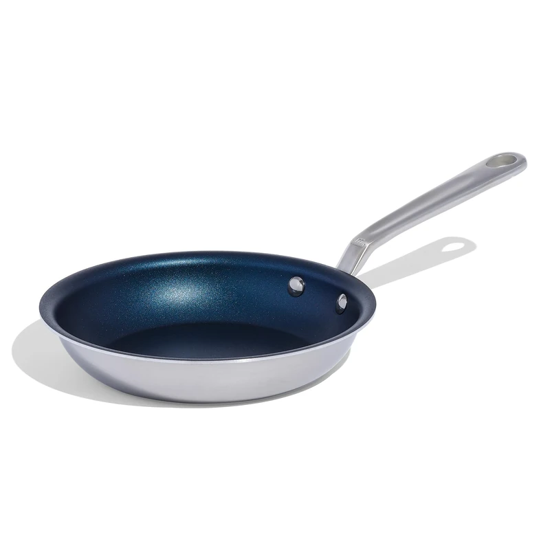 Made In Cookware - 8" Non Stick Frying Pan (Harbour Blue) - Made Without PFOA - 5 Ply Stainless Clad Nonstick - Professional Cookware Italy - Induction Compatible