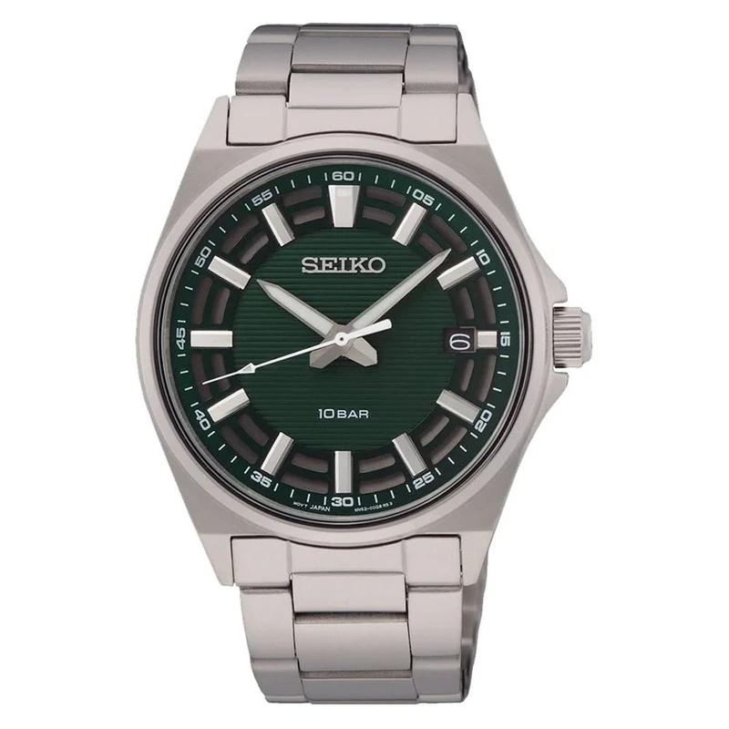 Seiko SUR503P1 Men's Watch - Green Dial and Silver Bracelet