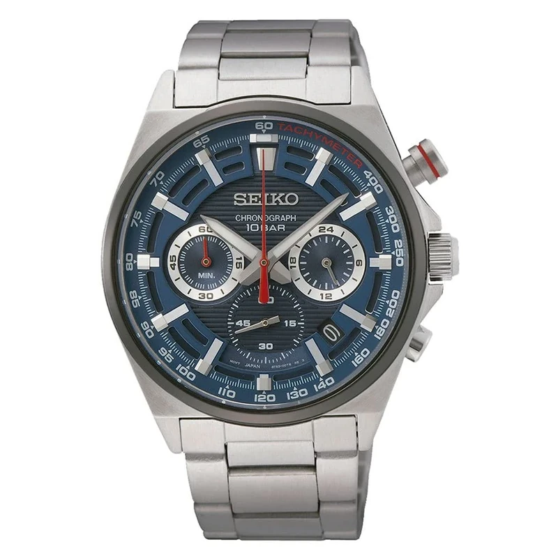 Seiko Men Analog Quartz Watch with Stainless Steel Strap SSB407P1