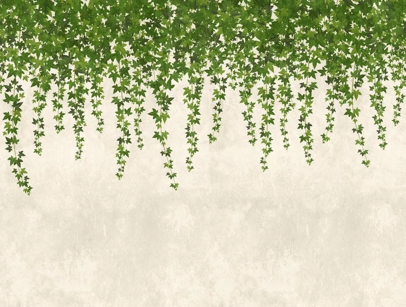 Livingwalls Leaves The Wall Non-Woven Wallpaper 3.71 m x 2.80 m Green Grey Made in Germany 382391 382391