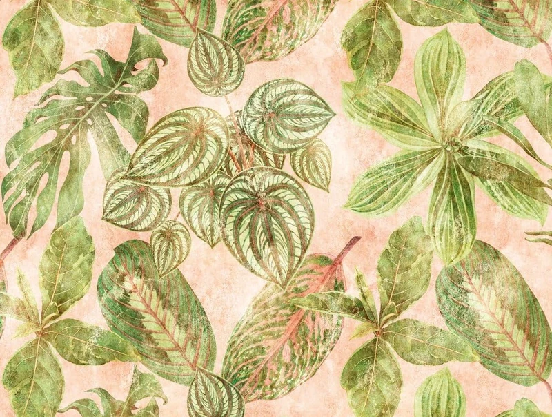 Livingwalls Jungle The Wall Non-Woven Wallpaper 3.71 m x 2.80 m Green Pink Made in Germany 382421 382421