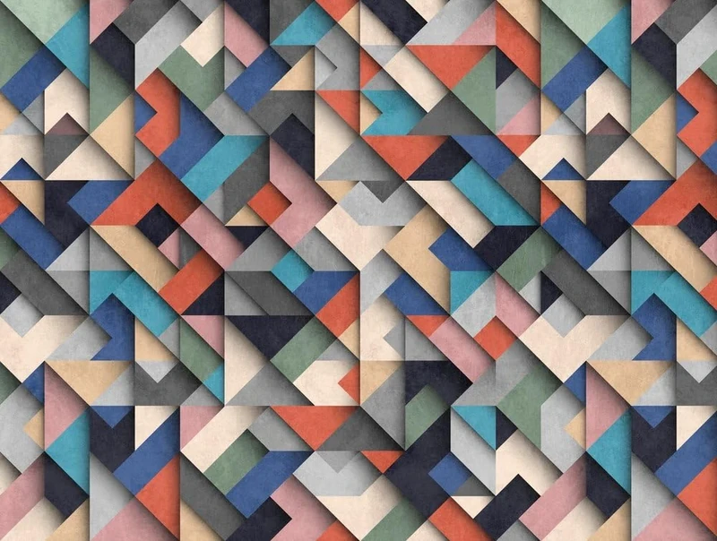 Livingwalls 3D Wallpaper The Wall Non-Woven Wallpaper 3.71 m x 2.80 m Multicolored Blue Pink Made in Germany 382871 382871