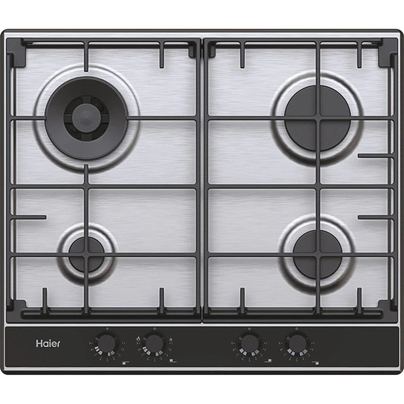 Haier Series 2 HAHG6BR4S2X 60cm Gas Hob - Black / Stainless Steel
