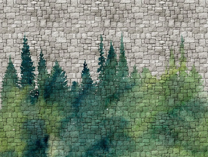 Livingwalls Brick Wallpaper The Wall Non-Woven Wallpaper 3.71 m x 2.80 m Green Grey Made in Germany 382451 382451