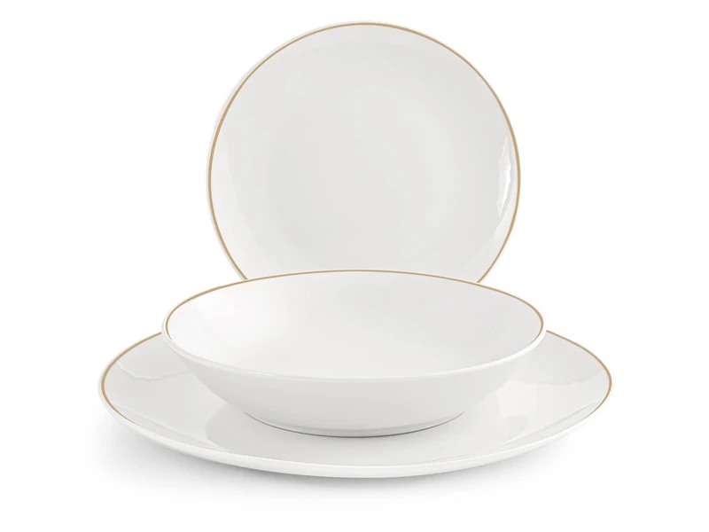 H&H 9302800 Grenoble Coupe Table Set, Porcelain, 18 Pieces, Porcelain