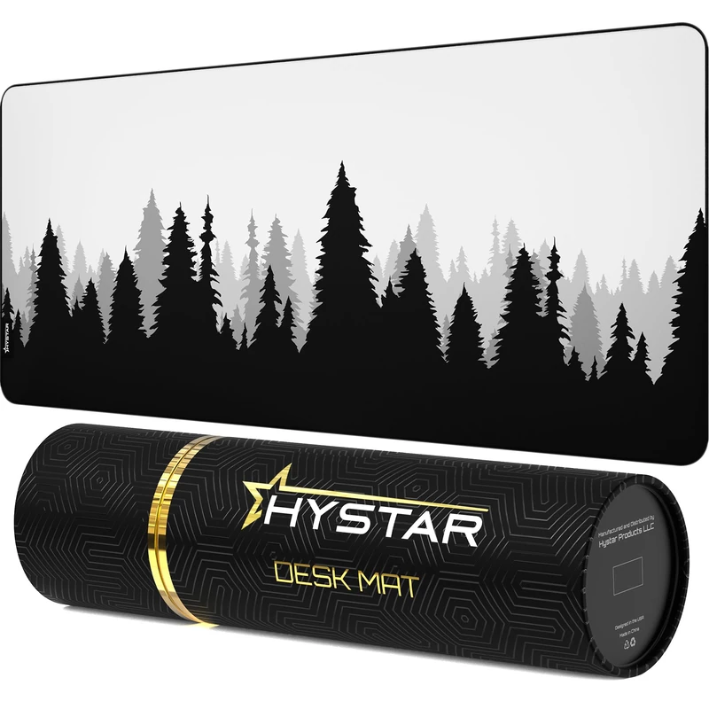 Hystar Extended Gaming Mouse Pad | XXL 36" x 16" | 5mm Thick, Waterproof Surface, Smooth Polyester Fabric, and Natural Rubber Base | Arctic