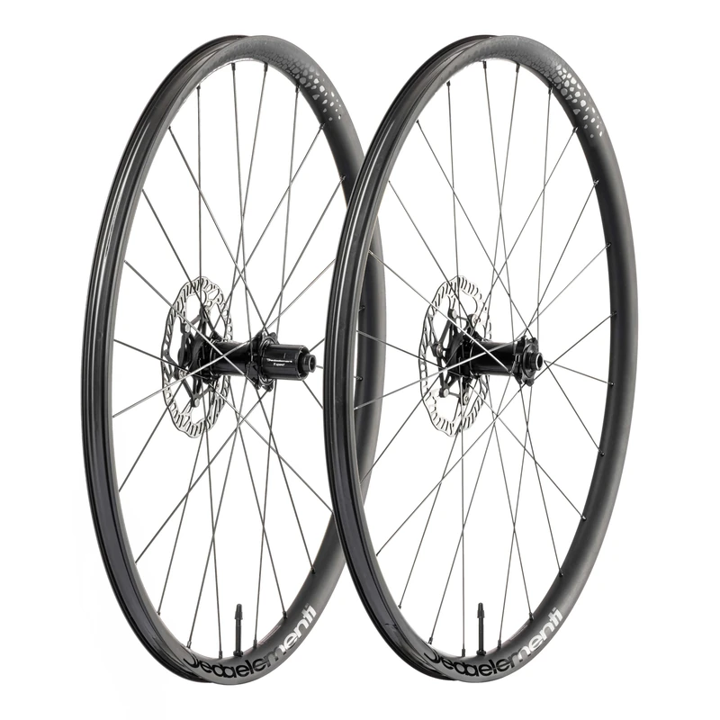 Deda Elementi Gera Gravel Alloy Wheelset, Campagnolo N3W Freehub, Polish On Black (PoB)