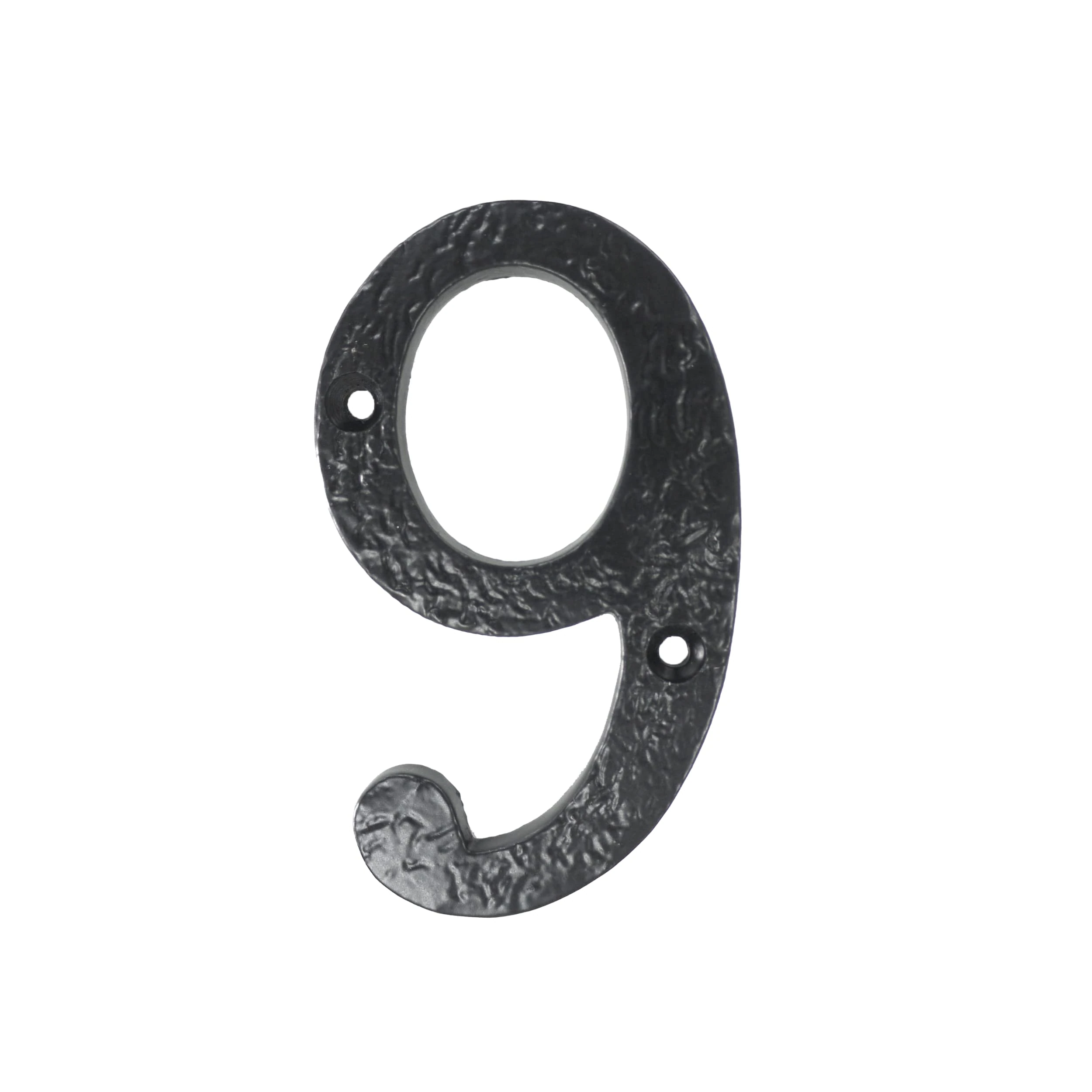 UAP House Numbers - 4 Inch Black Iron Door Numbers Screw Fix For Front Door, Rustic Address Number Screw On For Doors And Gates, Made of Solid Cast Iron (Number 9)
