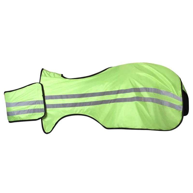 PFIFF 103009 Reflection Riding Blanket with Bib Reflective Blanket Safety Blanket Horse Yellow Neon Full