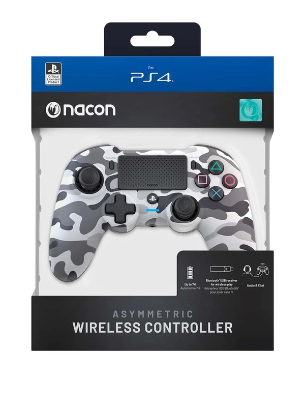 NACON Asymmetric Wireless Controller for Playstation 4 [Officially Licensed/Camouflage Grey]