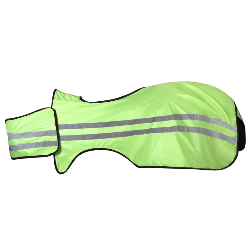 PFIFF 103009 Reflection Riding Blanket with Bib Reflective Blanket Safety Blanket Horse Yellow Neon Cob - Image 1