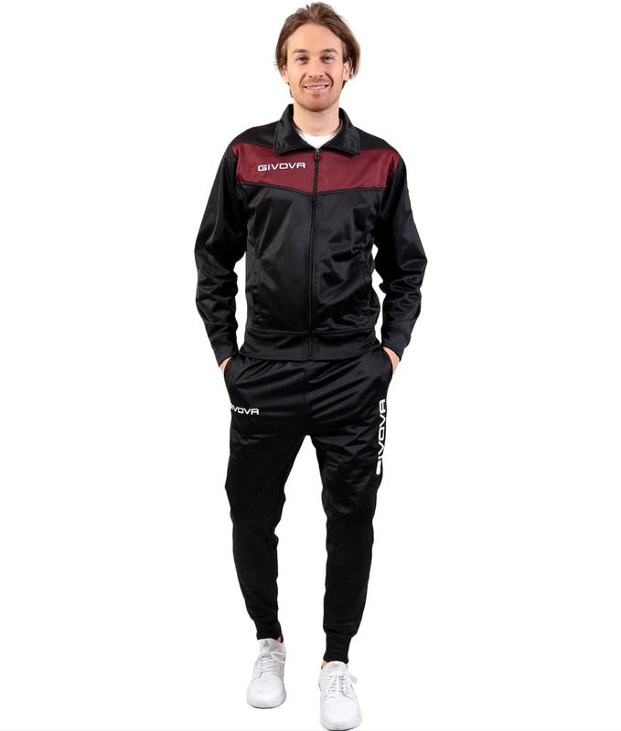 GIVOVA VISA Triacetate Tracksuit 4S Black/Garnet Size 4XL
