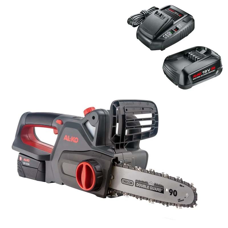 AL-KO CS 1825 Cordless Chainsaw, 18 V Li-Ion (Battery and Charger Included), 25 cm Rail Length, Tool-Free Chain Tension, Automatic Chain Lubrication, Chain Speed 4.7 m/s