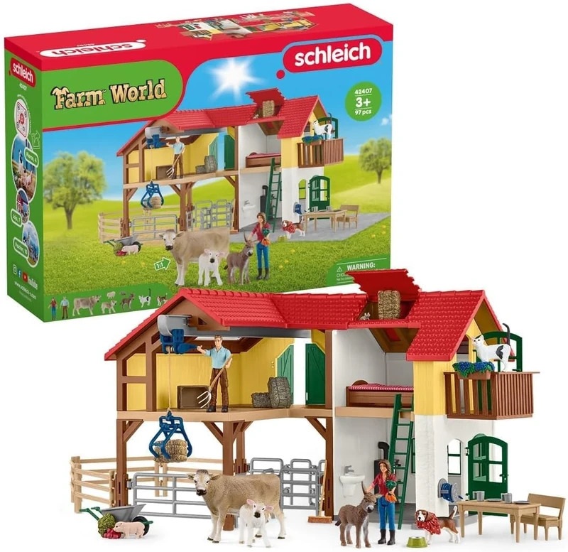 SCHLEICH 42407 Large Farm House Farm World Playset for ages 3-8 years